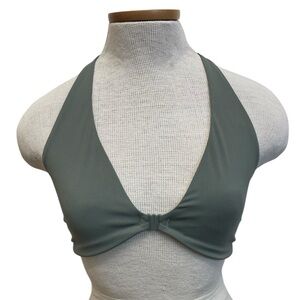 Gymshark Elevate Sports Bra, Green, Front Clasp, Halter, Exercise, Size Medium